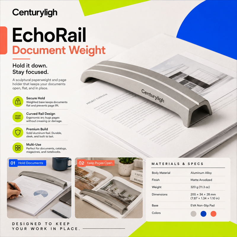Centuryligh™ EchoRail Keyboard Wrist Rest