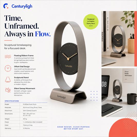 Centuryligh™ TimeArc Desktop Clock